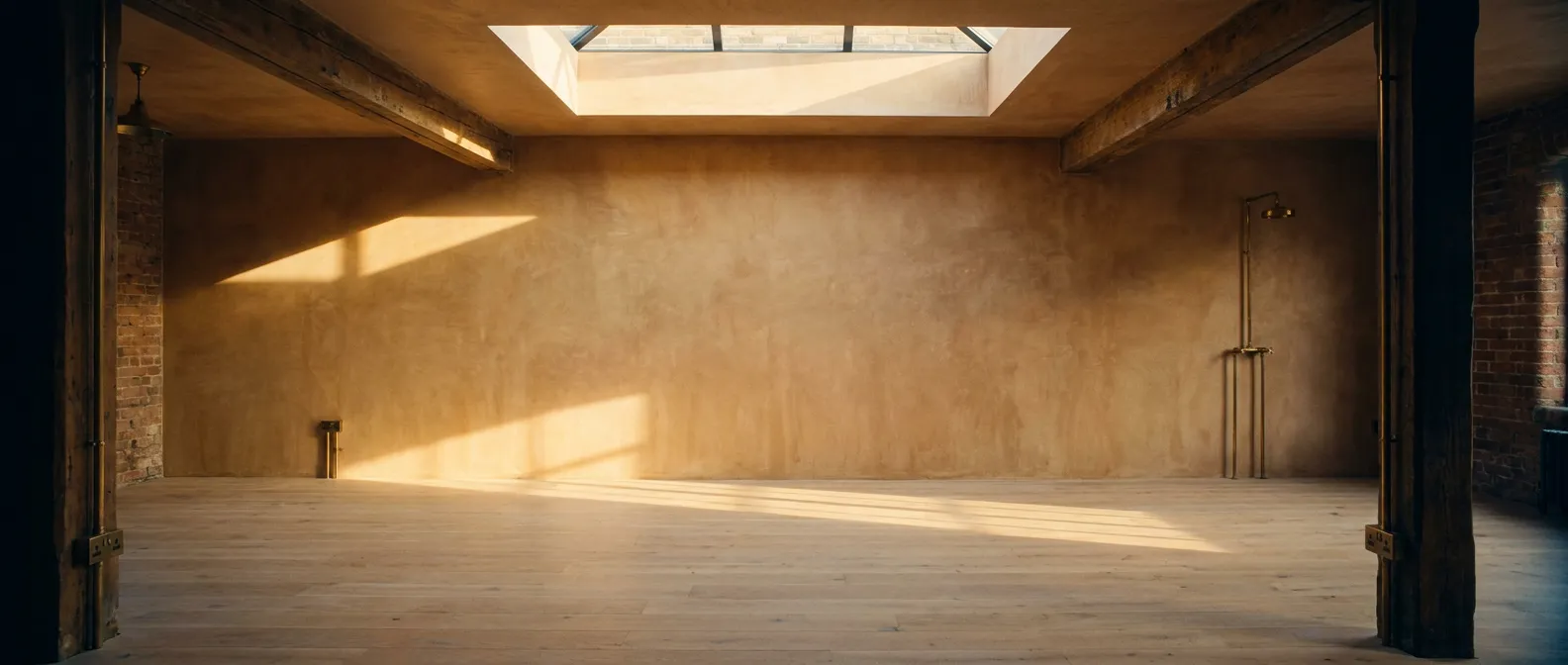 A room lit from above by a large flush rooflight.